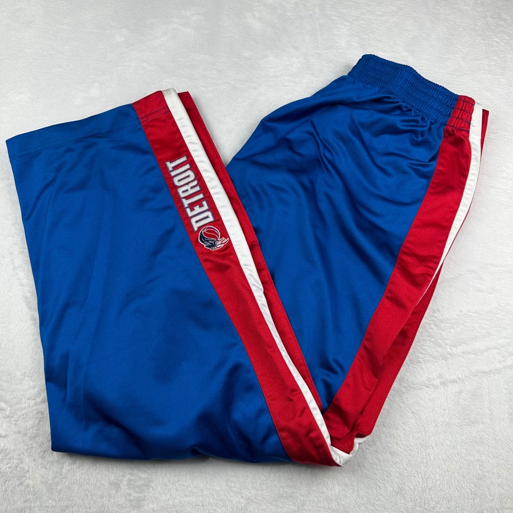 Nike Detroit Pistons NBA Warm Up Pants Blue Red XXL Team Issue Y2K Vintage